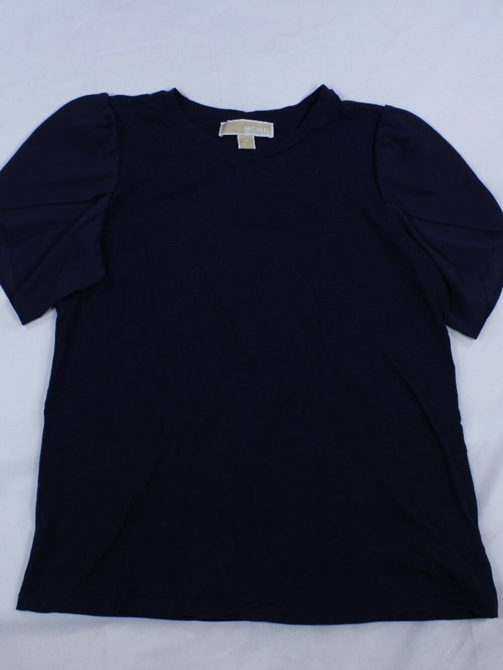 Michael Kors Navy Blue Blouse with Puff Sleeves – Size S